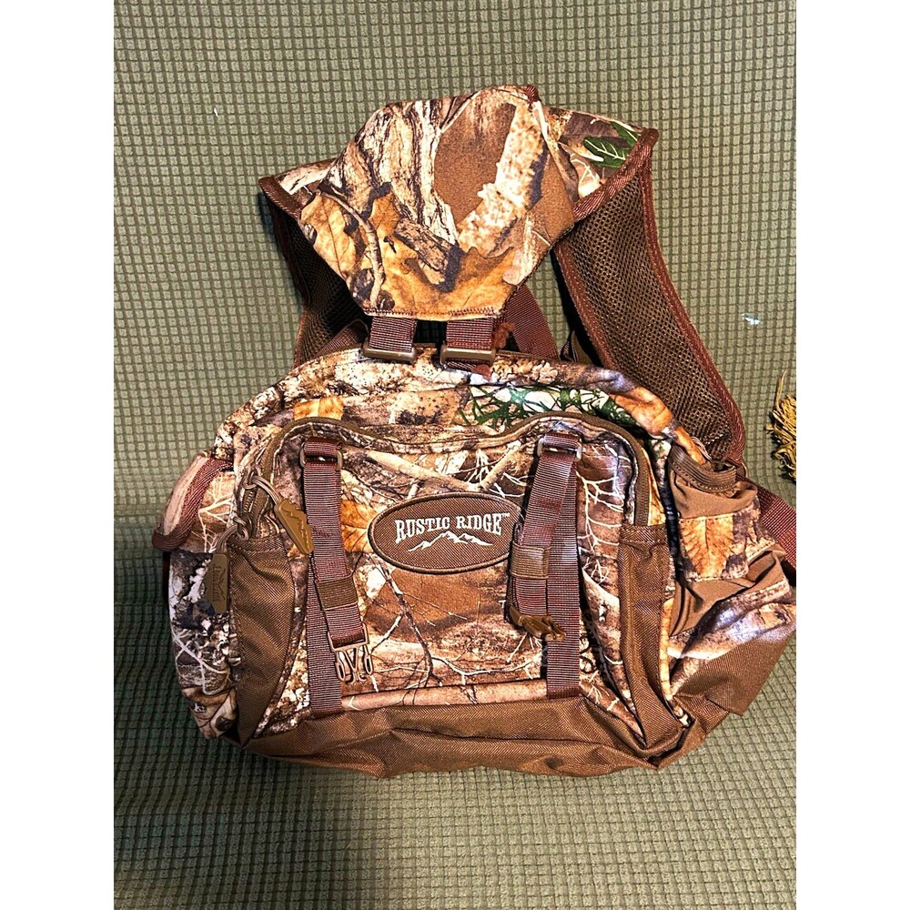 Rustic Ridge Camo Hunting Backpack Zip Closure Padded w/ External Pockets